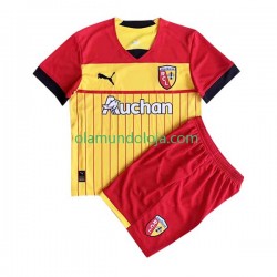 Camisola RC Lens Criança Equipamento Primeiro 2022-2023 Manga Curta